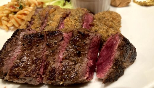 赤身レア好きは神戸元町「メリカン」のステーキ＆ビフカツ セットを食べろ！