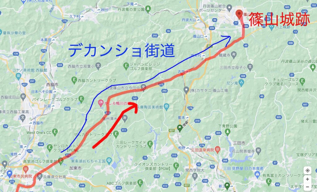篠山城跡地図