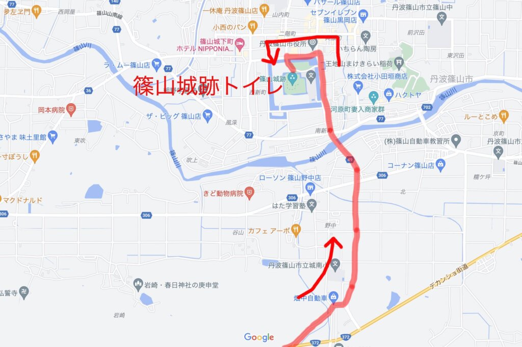 篠山城跡トイレ地図